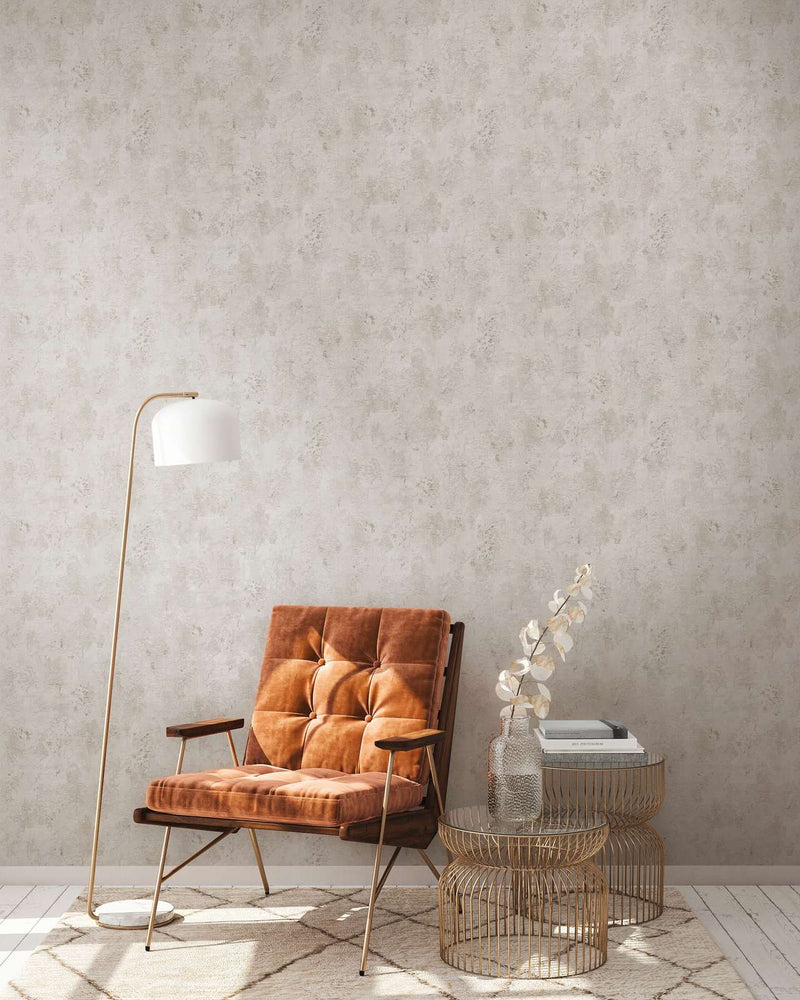 Wallpaper with plaster appearance and texture in warm gray shades, 1366207 AS Creation