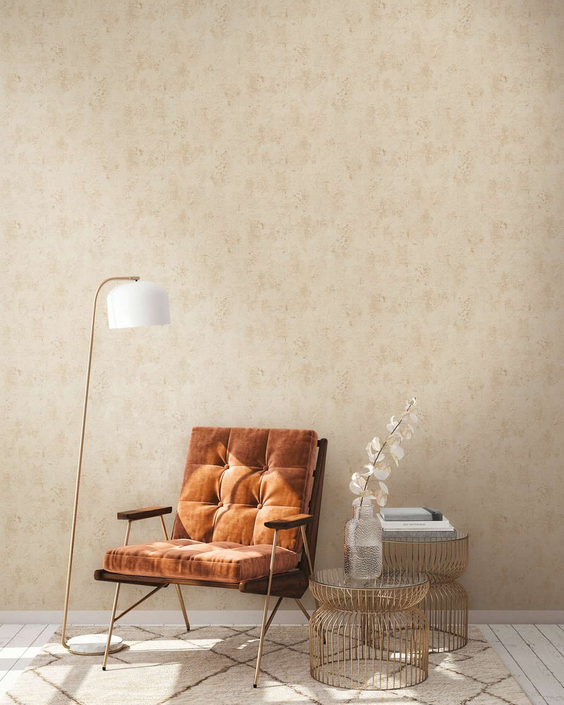 Wallpaper with plaster look and texture in warm tones, 1366215 AS Creation