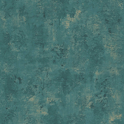 Wallpaper with plaster look and texture in turquoise, 1366213 AS Creation