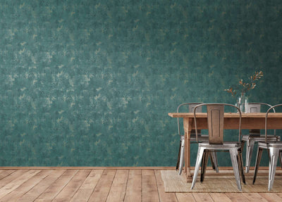 Wallpaper with plaster look and texture in turquoise, 1366213 AS Creation