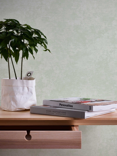 Wallpaper with plaster texture, green Tapetenshop.lv