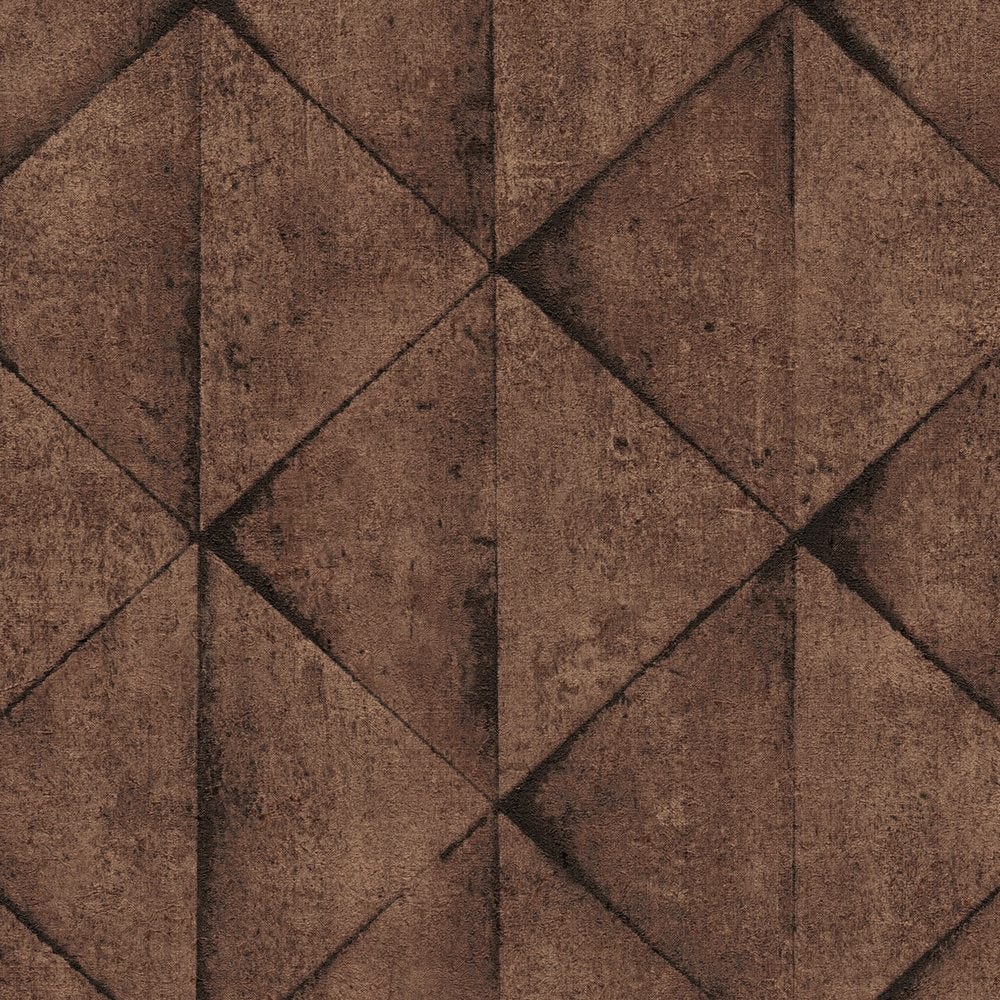 Tapetes ar betona plāksnēm un 3D efektu brūnā krāsā, 377424 AS Creation