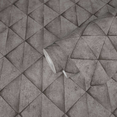 Tapetes ar betona plāksnēm un 3D efektu, pelēkas, 377423 AS Creation