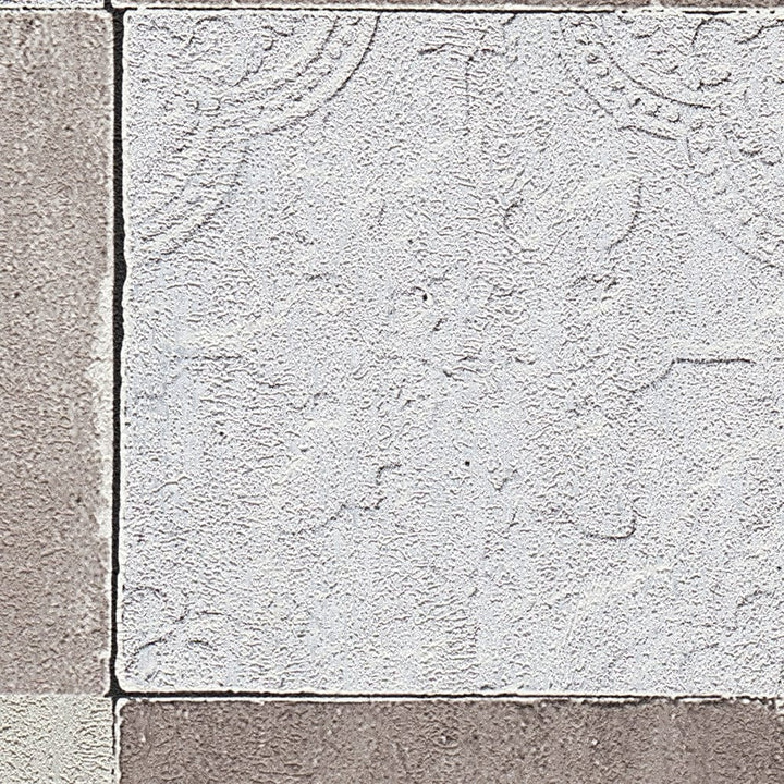 Tapetes ar dekoratīvām flīzēm, mozaīka – brūna, pelēka AS 374063 AS Creation