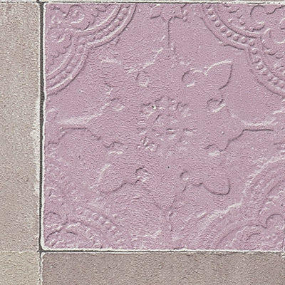 Tapetes ar dekoratīvām flīzēm, mozaīka – pelēka, violeta AS Creation