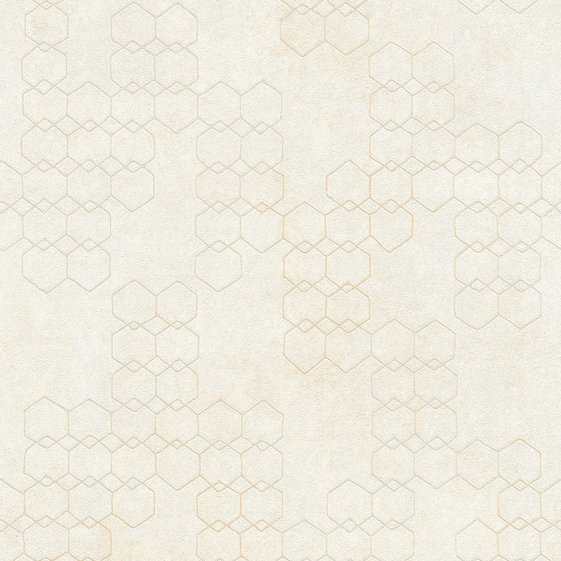 Tapetes ar ģeometrisku rakstu industriālā stilā - krēmkrāsā 1332741