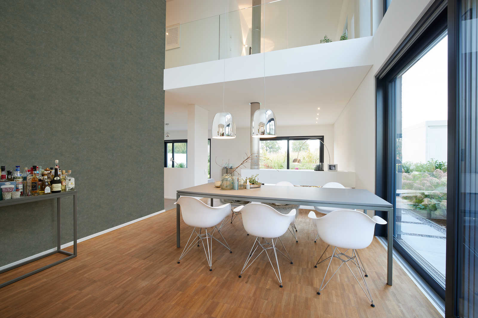 Tapetes ar ģeometrisku rakstu kamuflāžas zaļā krāsā - 1363650 AS Creation