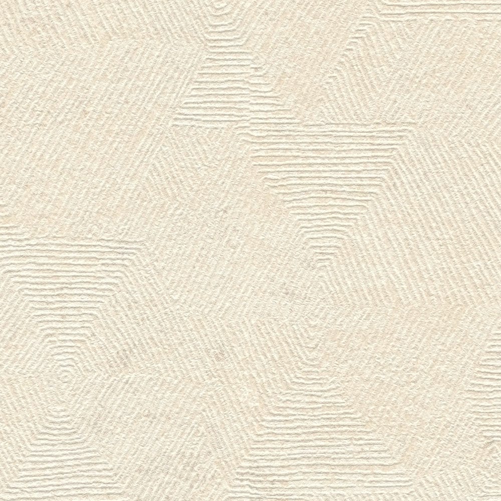 Tapetes ar grafisku rakstu krēmkrāsā - 1363645 AS Creation