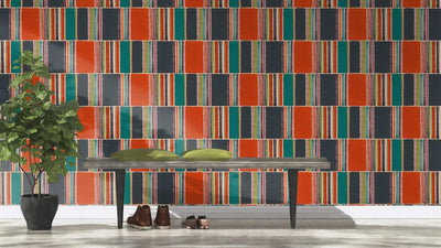 Wallpaper with sophisticated patterns textured background, multicolored rasch