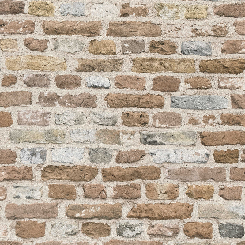 Wallpaper with brick wall and 3D effect in brown shades, 1366305 AS Creation