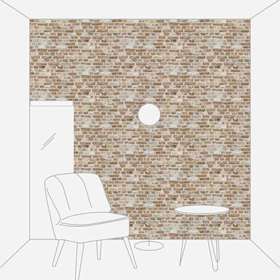 Wallpaper with brick wall and 3D effect in brown shades, 1366305 AS Creation