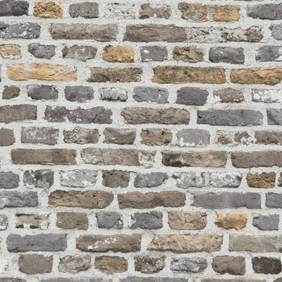 Wallpaper with brick wall and 3D effect in gray, 1366304 AS Creation