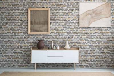 Wallpaper with brick wall and 3D effect in gray, 1366304 AS Creation