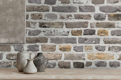 Wallpaper with brick wall and 3D effect in gray, 1366304 AS Creation