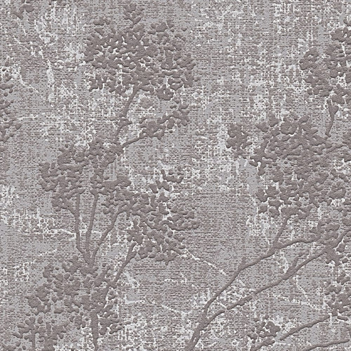 Tapetes ar lapu rakstu, lina faktūra - pelēka, brūna AS 373971 AS Creation