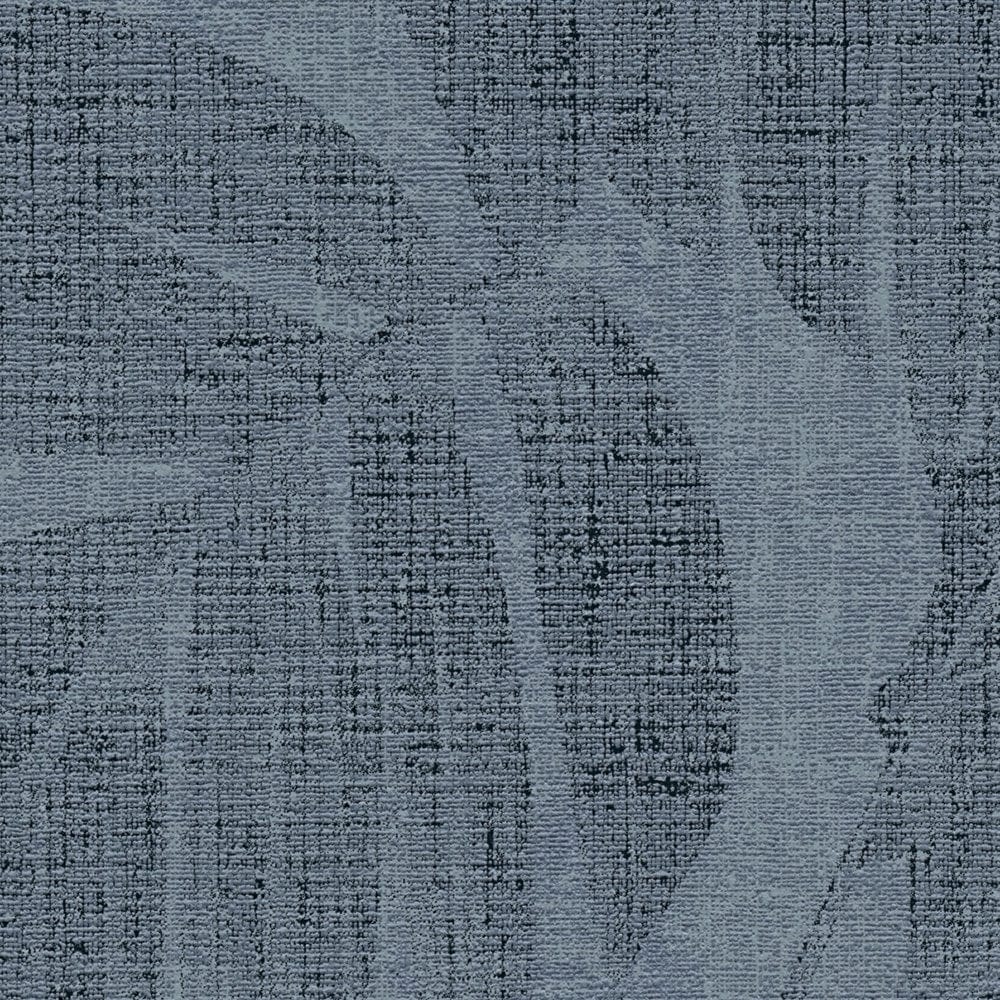 Tapetes ar linu izskatu, Boho džungļu motīvi - zilā krāsā AS 373965 AS Creation