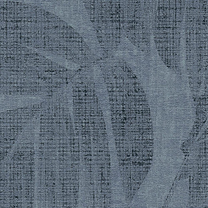 Tapetes ar linu izskatu, Boho džungļu motīvi - zilā krāsā AS 373965 AS Creation