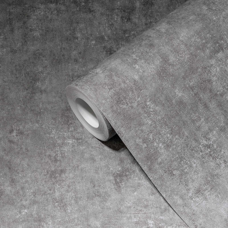 Wallpaper with artificial concrete effect in gray - 1363563 AS Creation