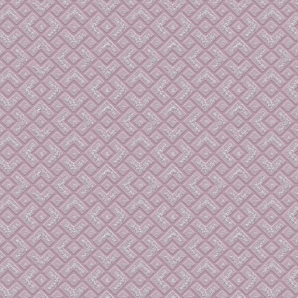 Tapetes ar metāliska akcentu un retro rakstu, violetas AS 377594 Tapetenshop.lv