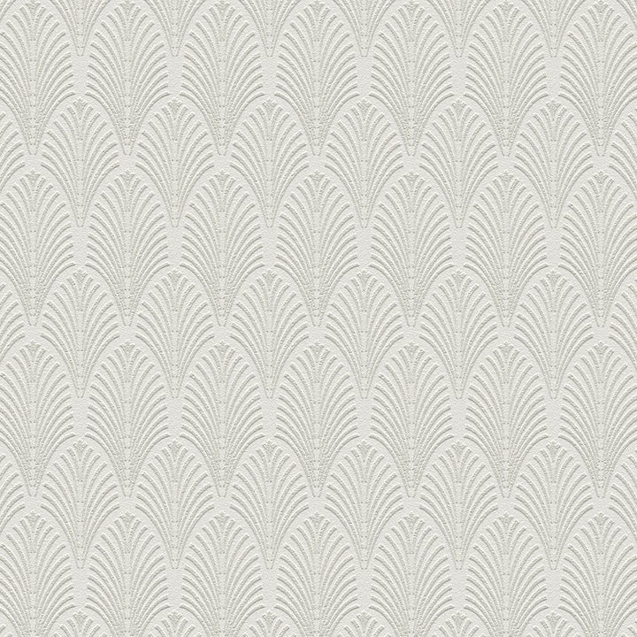Tapetes ar metālisku dizainu Art Deco stilā, balta, sudraba, 374841 AS Creation