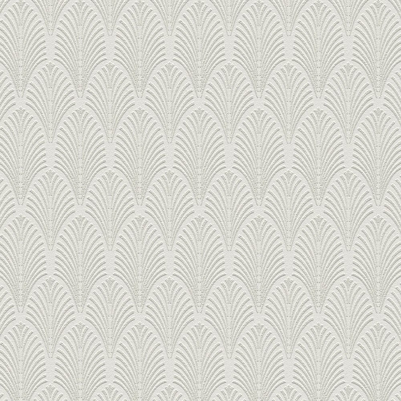 Tapetes ar metālisku dizainu Art Deco stilā, balta, sudraba, 1334071 AS Creation