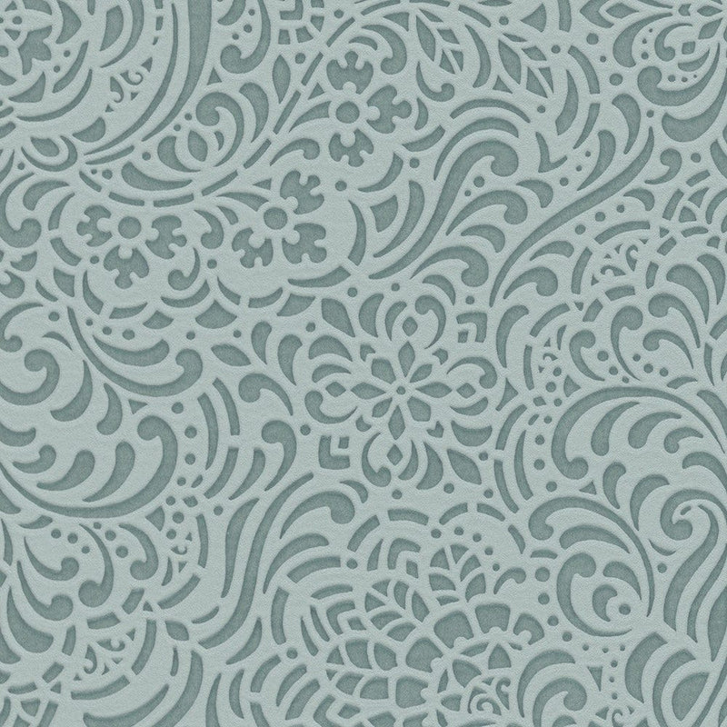 Tapetes ar ornamentu tirkīzā krāsā, 2041207 Erismann