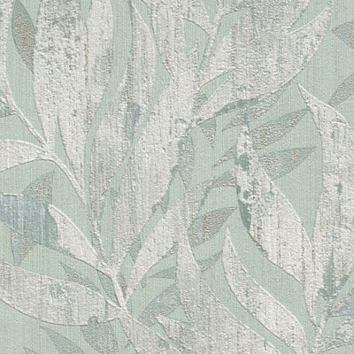 Tapetes ar papardes lapām vintāžā stilā zaļā krāsā, 2110170 RASCH