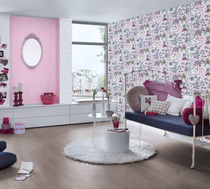 Fairy tale wallpaper in pink 1350423 Without PVC AS Creation