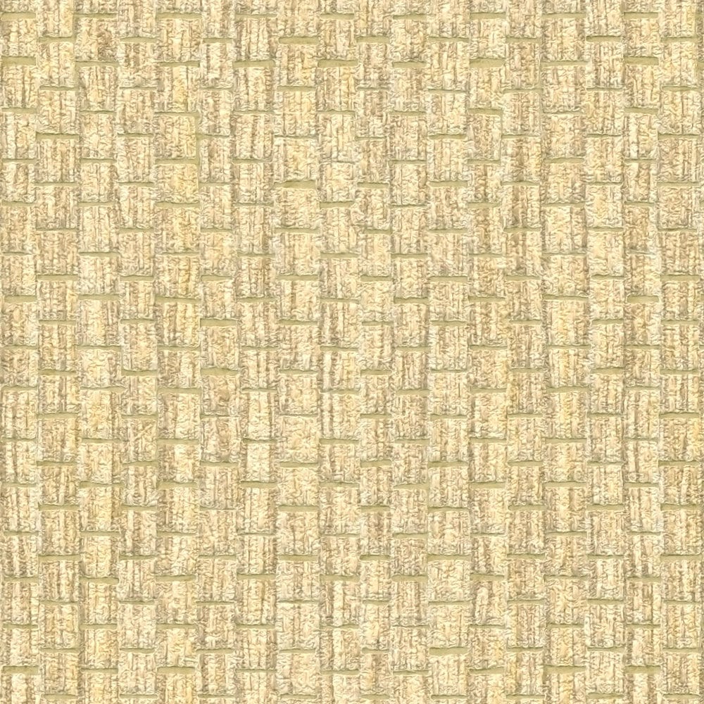 Tapetes ar rafijas zīmējumu - dzeltenā krāsā, 386123 AS Creation
