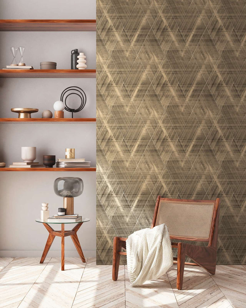 Wallpaper with diamond pattern and textile imitation, 1366225 AS Creation