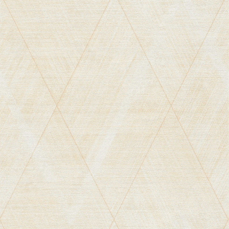 Wallpaper with diamond pattern and textile imitation in cream color, 1366224 AS Creation