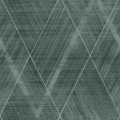 Wallpaper with a diamond pattern and textile imitation green, 1366222 AS Creation