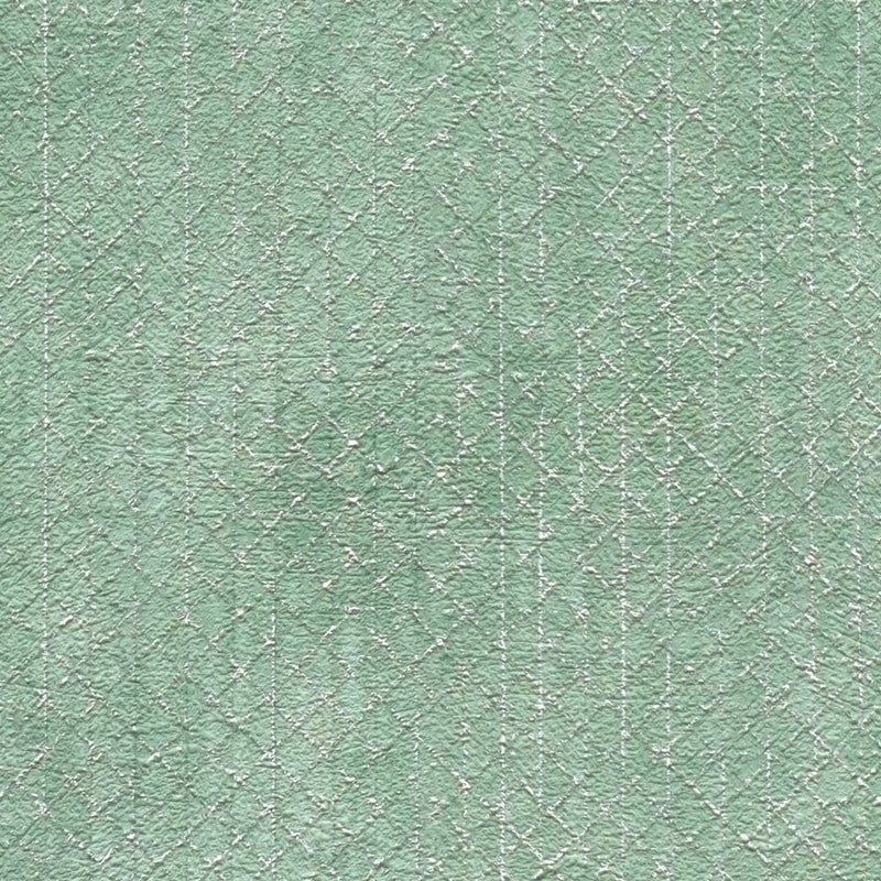 Wallpaper with fine geometric pattern in green, 1366250 AS Creation