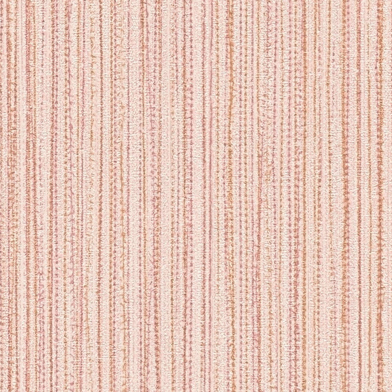 Wallpaper with textile design and line effect in pink shades, 1366151 AS Creation