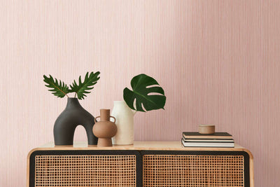 Wallpaper with textile design and line effect in pink shades, 1366151 AS Creation