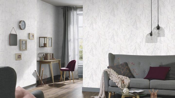 Tapetes ar vieglu dabas dizainu, gaiši pelēkā krāsā - 3737703 Erismann