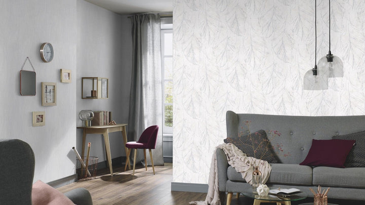 Tapetes ar vieglu dabas dizainu, gaiši pelēkā krāsā - 3737703 Erismann
