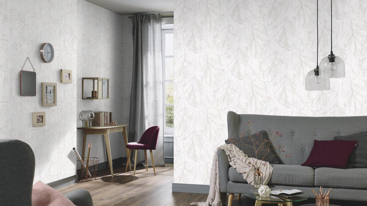 Tapetes ar vieglu dabas dizainu, pelēkā un rozā krāsā - 3737651 Erismann