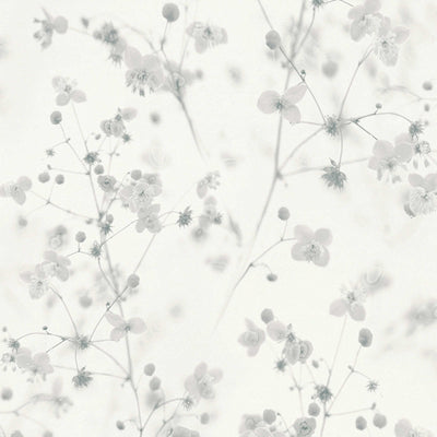 Wallpaper with flowers Cottage Core design - gray shades, 387263 AS Creation