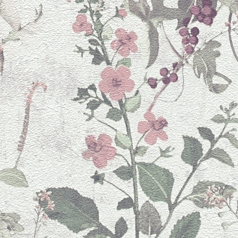 Wallpaper with flowers and berries in country style, 1366233 AS Creation