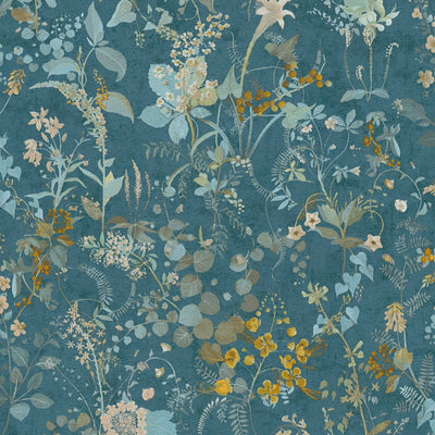 Wallpaper with floral pattern in green and blue tones AS Creation 1366235 AS Creation