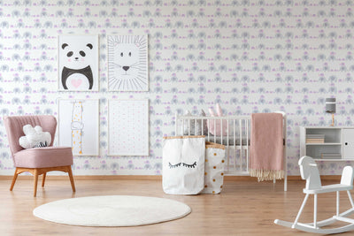 Tapetai su drambliais mergaičių kambaryje, pilka ir rožinė 1350314 Be PVC AS Creation