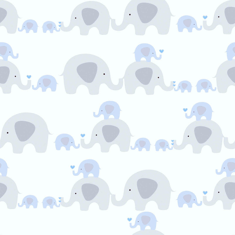 Обои со слонами для комнаты мальчиков, серые, голубые, 1350313 Без ПВХ AS Creation
