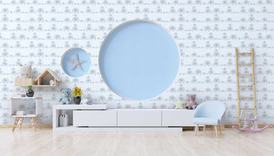 Elephant wallpaper for boys' room, grey, blue, 1350313 Without PVC AS Creation
