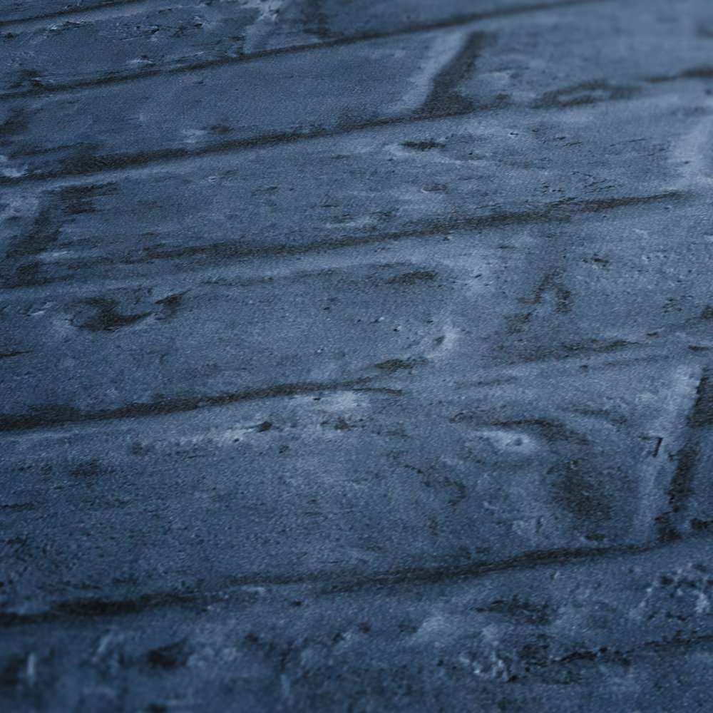 Zilas akmens tapetes ar gludu ķieģeļu izskatu AS 369123 AS Creation