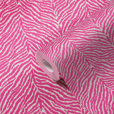 Zebra rašto tapetai - ryškiai rožinė, AS 371203 AS Creation