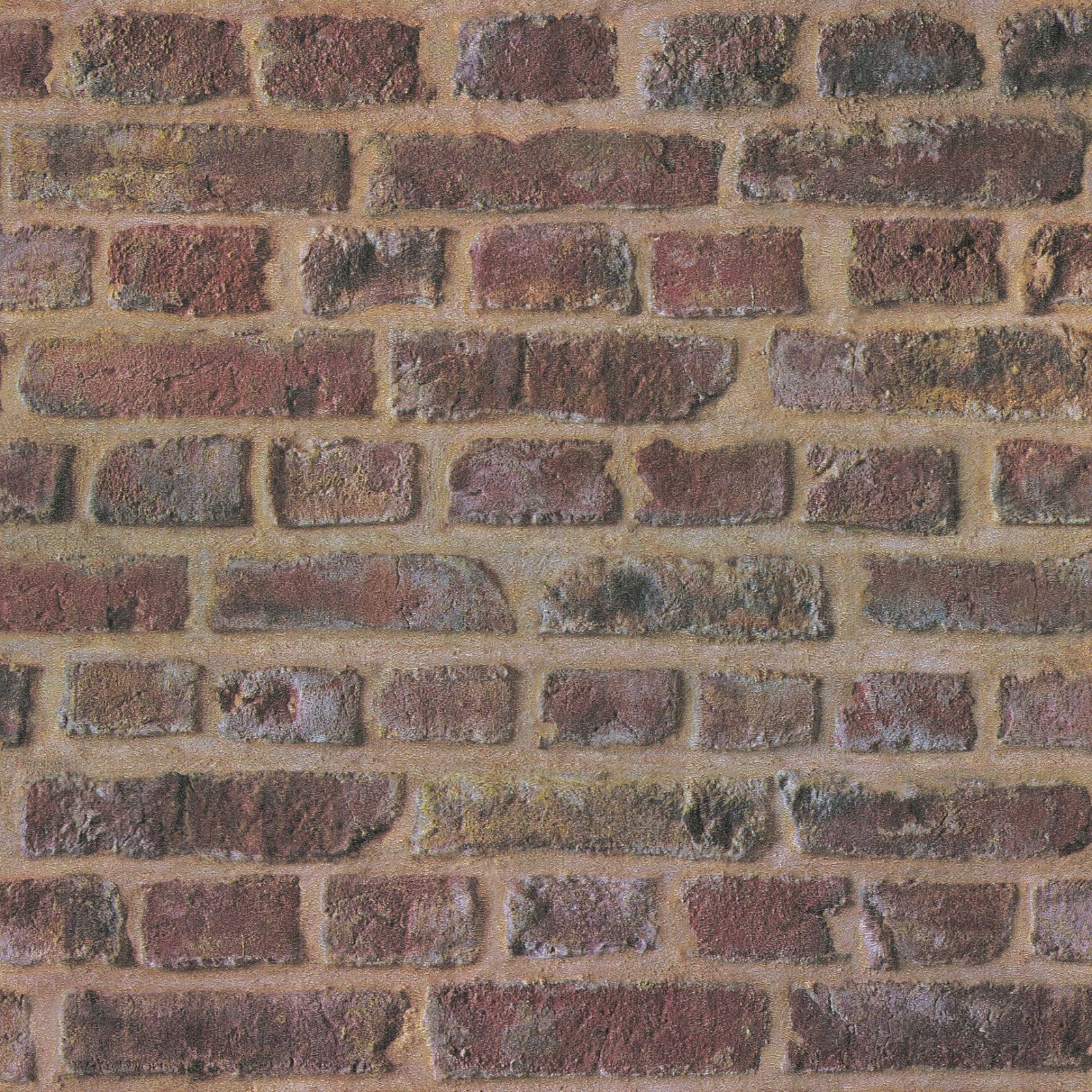 Tapetes ķieģeļu sienu dizains 3D akmens optika - brūna, sarkana, bēša AS Creation