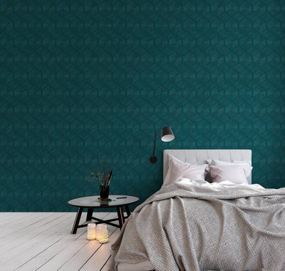 Wallpaper with graphic pattern dark blue midnight - 1363525 AS Creation