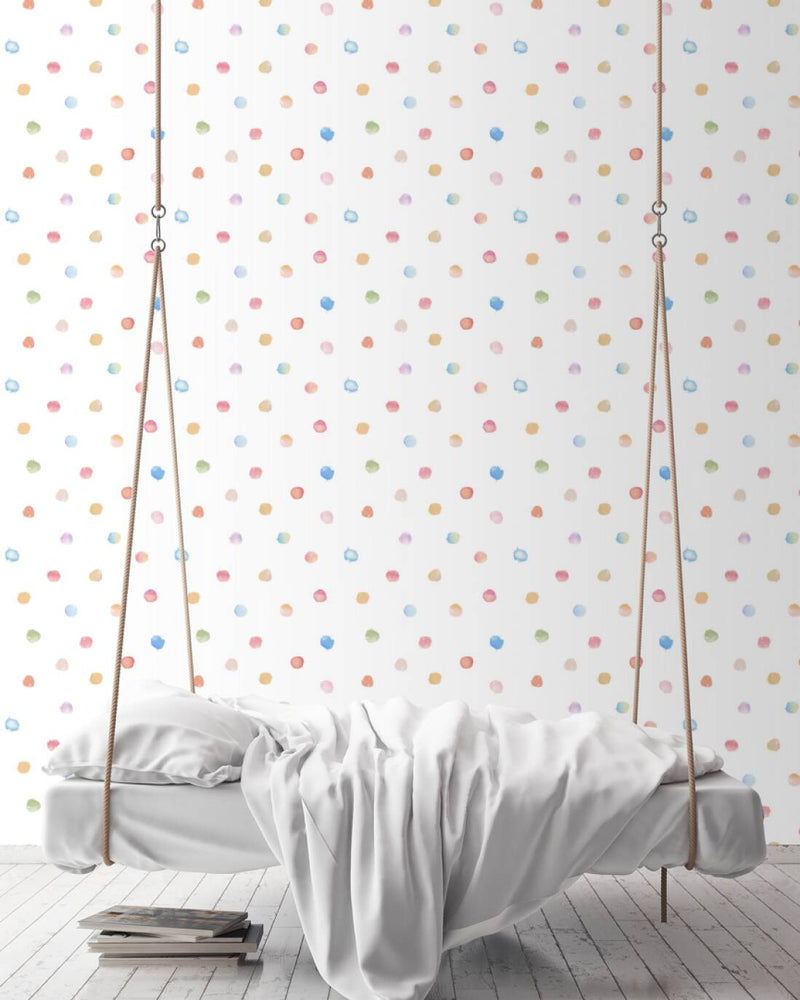 Nursery wallpaper with watercolour dots, 1351037 Without PVC AS Creation