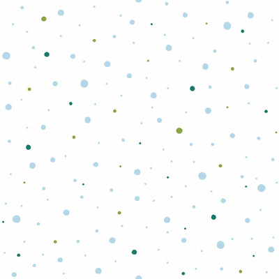 Wallpaper for children's room with dots - blue, white, green, 1350351, Ex PVC AS Creation